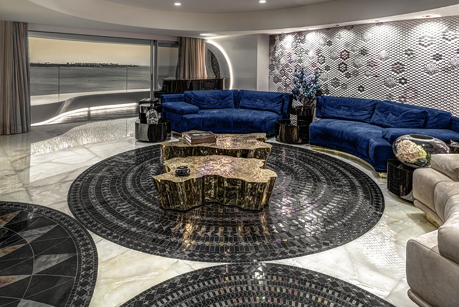 luxury apartment with spectacular view of the famed Mumbai Queens Necklace coast designed by ZZ Architects firm