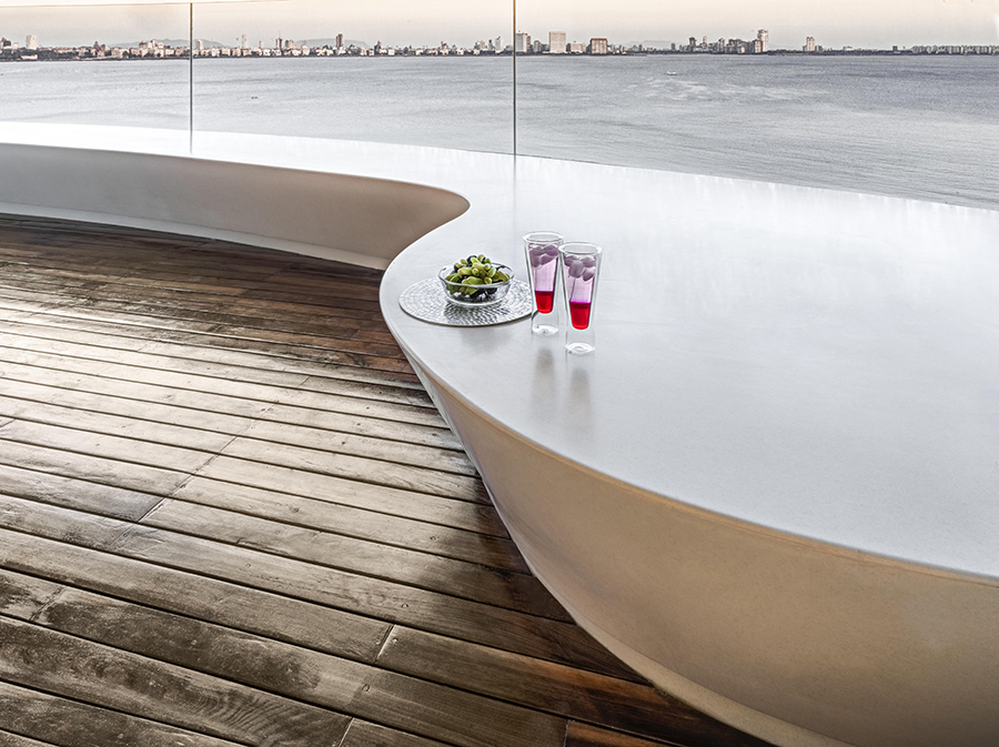 luxury apartment with spectacular view of the famed Mumbai Queens Necklace coast designed by ZZ Architects firm