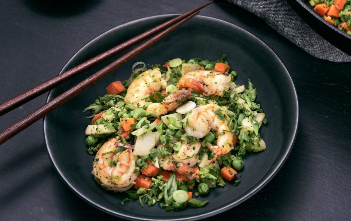 Shrimp and Broccoli Fried “Rice”